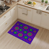 Vibrant Pink Green Floral Area Rug