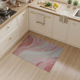 Wavy Pink Abstract Abstract Area Area Rug
