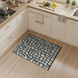 Grey Cobblestone Stone Path Washable Area Rug