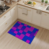 Vibrant Blue-Purple-Pink Geometric Patchwork Area Rug