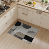 ODIKA Washable Abstract Geometric Area Rug - Low Pile Non-Slip Modern Neutral Carpet