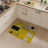 Vibrant Yellow Geometric Grid Area Rug