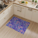 Purple Swirling Floral Area Rug