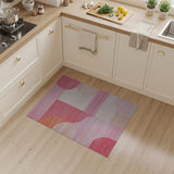Vibrant Pink Orange Geometric Abstract Rug