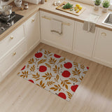 Red Apples Golden Leaves Fruit Pattern Rug