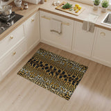 Golden Leopard Print Shag Area Rug