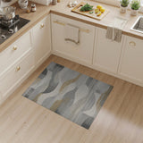 Abstract Wave Geometric Area Rug - Neutral Tones