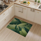 Layered Green Banana Leaf Area Rug
