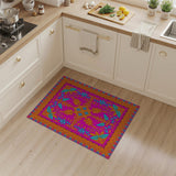 Multi-color and Patterns Vibrant Pink Persian Area Rug with Teal Florals