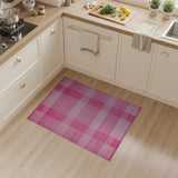 Pink Gingham Checkered Area Rug