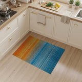 Orange to Blue Gradient Striped Area Rug