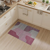 Modern Abstract Pink Wavy Area Rug