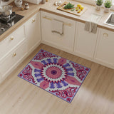 Purple Pink Floral Mandala Area Rug