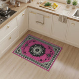 Pink Mandala Persian Area Rug with Ornate Borders