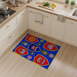 Fire Truck Emergency Badge Collage Area Rug
