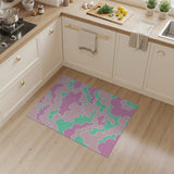 Whimsical Pink Mint Cloud Kids Area Rug