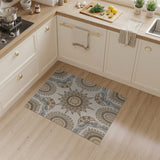 Beige Sunflower Mandala Area Rug