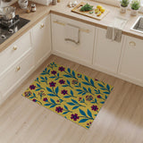 Sunny Yellow Purple Floral Area Rug