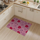 Cute Kawaii Hearts Pink Area Rug