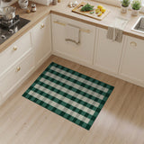Green Rustic Farmhouse Green Plaid Checkered Area Rug