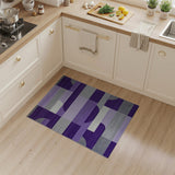 Purple Grey Geometric Abstract Purple Area Rug