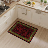 Ornate Red Scrollwork Persian Area Rug