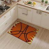 Blazing Basketball Fire Area Rug