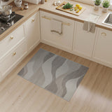 Abstract Area Abstract Grey Wave Area Rug
