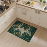 ODIKA Vintage Tropical Jungle Washable Area Rug - Low Pile Non-Slip Palm Tree Rug