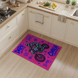 Pink Graffiti Motocross Rider Area Rug