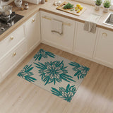 Blue and Teal Teal Floral Mandala Area Rug