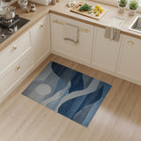 Moonlit Peaks Blue Geometric Area Rug