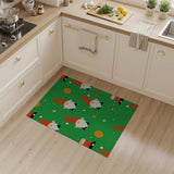 Festive Green Gnome Cartoon Rug