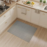 Beige Gingham Checkered Area Rug with Fringe