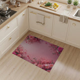 Blush Pink Dahlia Floral Area Rug