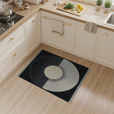 Black White Geometric Eclipse Area Rug