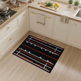 Bold Red White Geometric Modern Area Rug