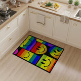 Multi-color and Patterns Rainbow Smiley Faces Area Rug