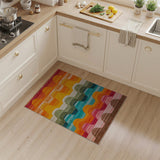 Multi-color and Patterns Vibrant Wavy Multi-Color Geometric Area Rug