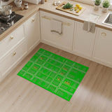 Green Pixelated City Map Area Rug