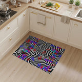 Multi-color and Patterns Vibrant Multi-Color Wavy Abstract Area Rug