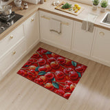 Red Fruit Pattern Vibrant Cherry Fruit Pattern Area Rug