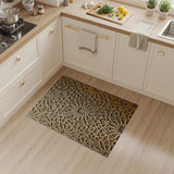 Intricate Gold Lattice Geometric Area Rug