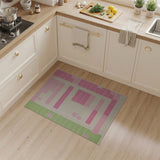 Modern Pink and Mint Geometric Area Rug