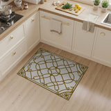 Elegant Gold Lattice Trellis Area Rug