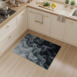 Black White Ethereal Smoke Swirl Area Rug