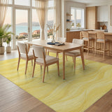 Yellow Wavy Ripple Area Rug