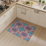 Vibrant Teal Pink Persian Medallion Area Rug