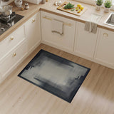 Abstract Grid Lines Black White Area Rug