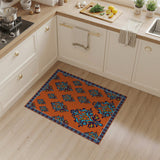 Vibrant Orange Teal Paisley Persian Area Rug